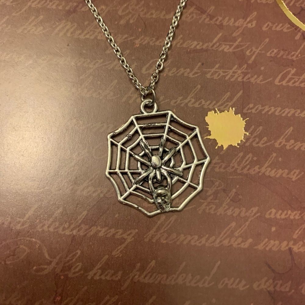 Rin's Unique Boutique - Handmade - Spider Web Necklace